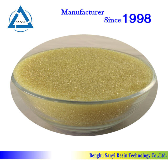 Gel type strong acid cation exchange resin 